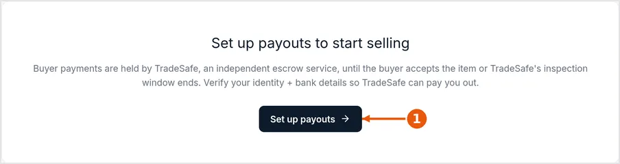 Screenshot of the Set up payouts prompt on the seller dashboard